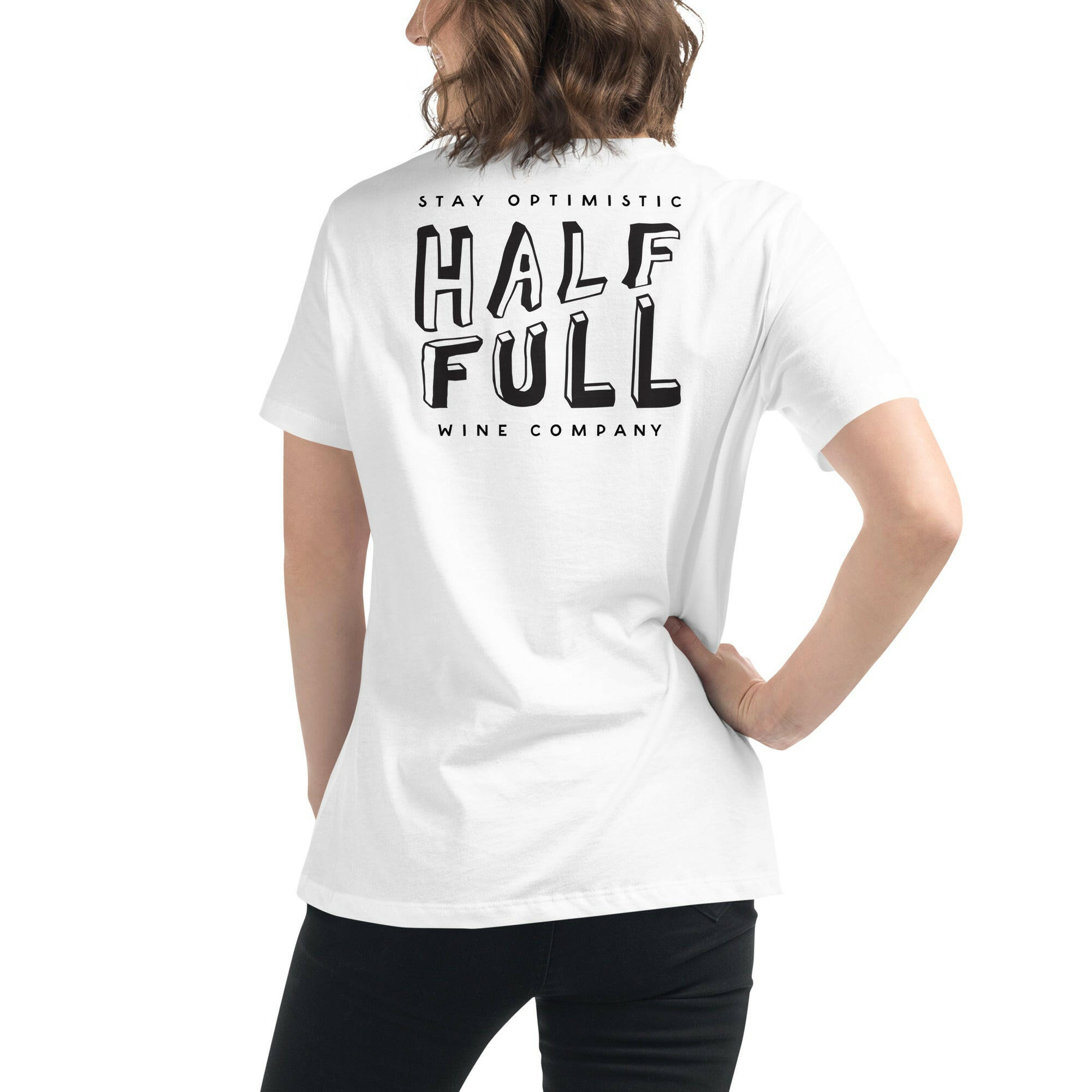 HFWco Wobble Print | Women's Relaxed T-Shirt - Half Full Wine Co.